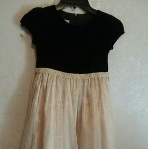 Black and Creme Colored Dress With Pearl Beaded De